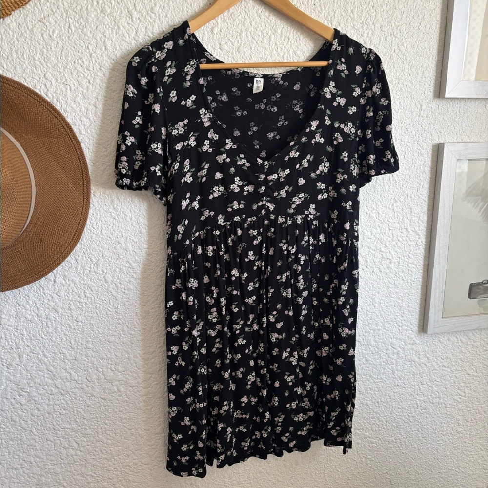 BP Black and White Puff Sleeve Mini “babydoll” Sundress